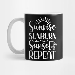 Sunrise Sunburn Sunset Repeat Matching Family Vacation Trips Mug